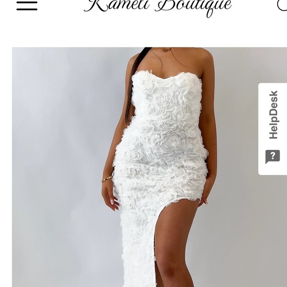 Strapless Floral Dress in Peach Kameli Boutique - Picture 5 of 11